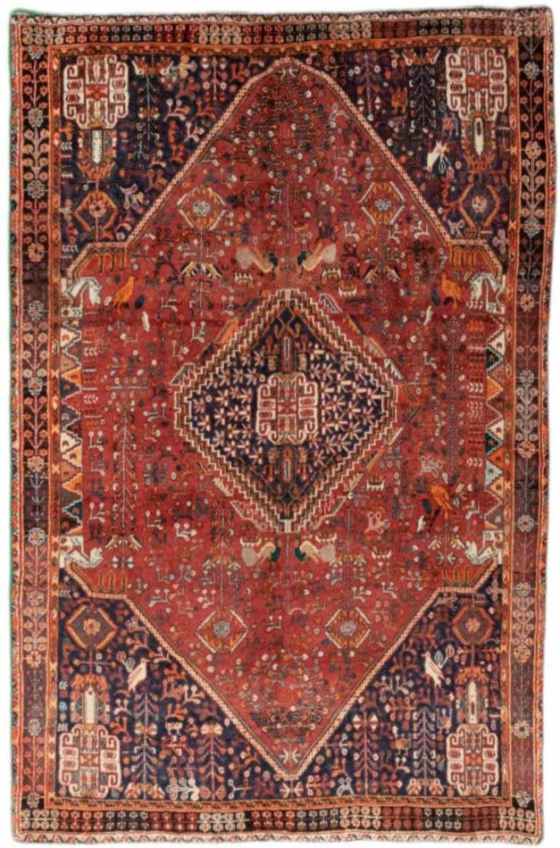 Orientteppich Shiraz 158x246 Handgeknüpfter Orientteppich / Perserteppich, Nain Trading, rechteckig, Höhe: 10 mm