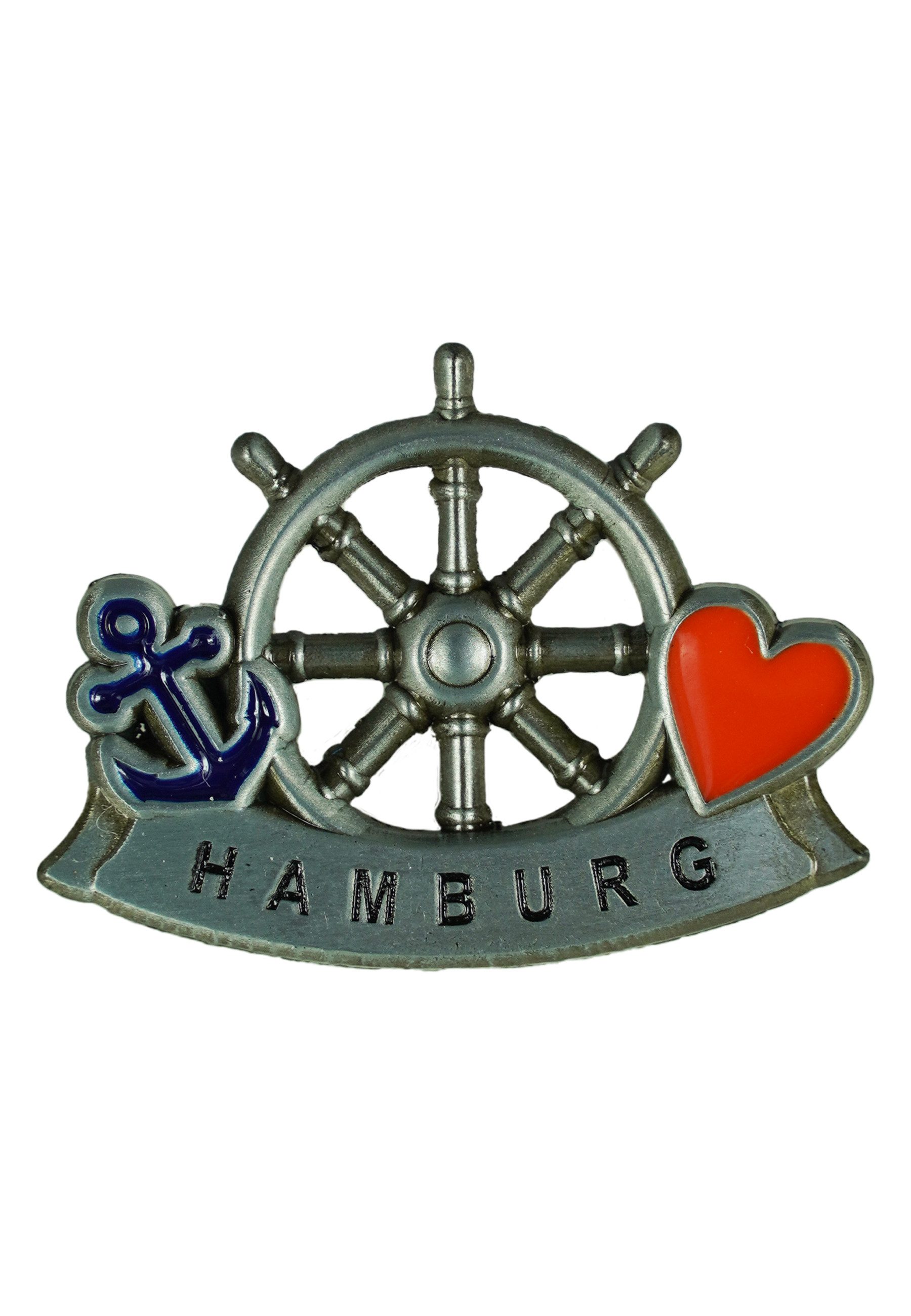 MADSea Schiebermütze Elbsegler Tuch mit Pin Steuerrad Hamburg