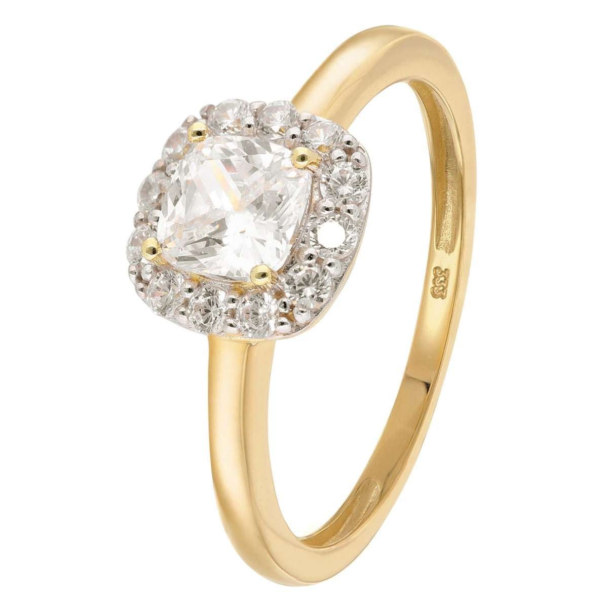 Glizz Solitärring GL1130, Damenring Gold 333/8K mit Zirkonia