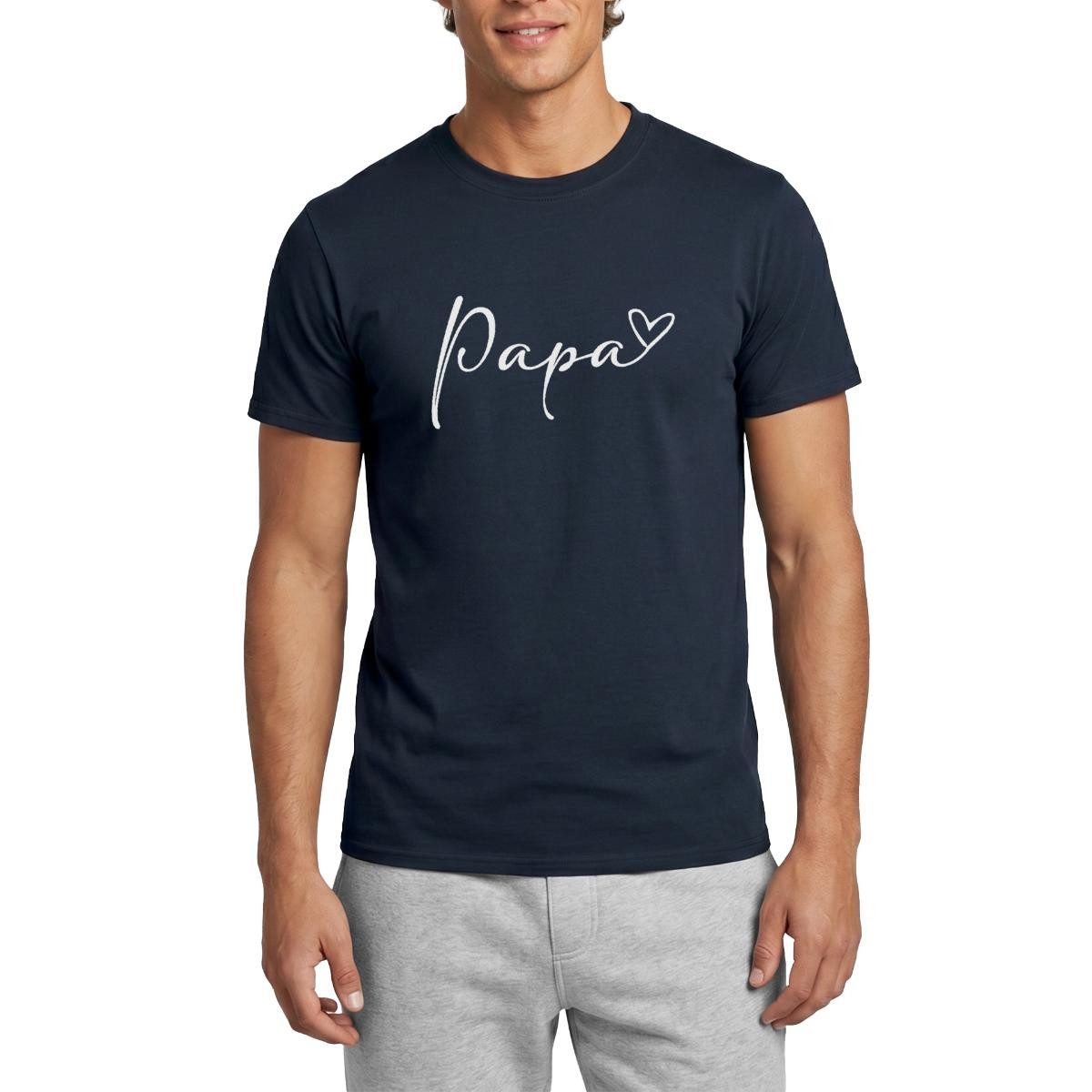 T-Shirt Papa Handschrift Mit Herz Männer T-Shirt