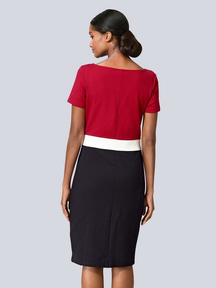 Alba Moda Kleid in Colour-Blocking in rot