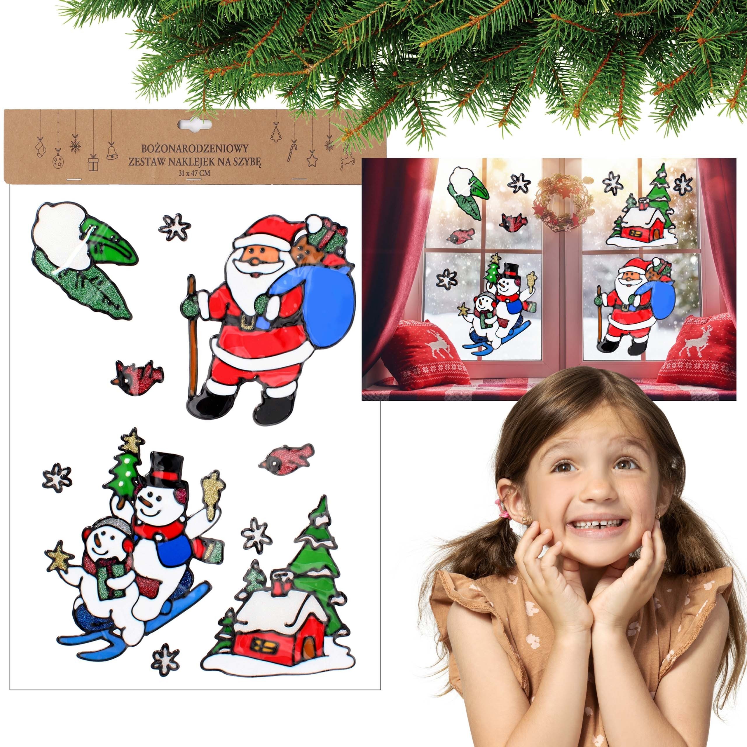 Sarcia.eu Fenstersticker Fensteraufkleber-Set für Weihnachten 31x47 cm