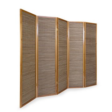 Homestyle4u Paravent »5fach Holz Raumteiler Bambus braun«