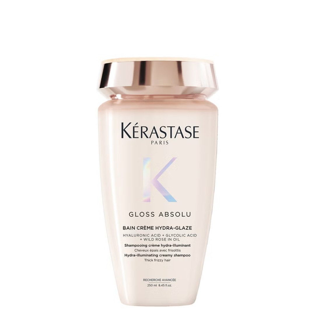 Kérastase Haarshampoo Gloss Absolu Bain Creme Hydra-Glaze 250 ml, Hyaluronsäure, Glykolsäure und Wildrosenextrakt