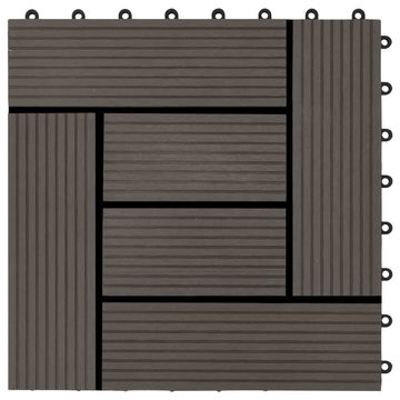 Teppichboden Terrassenfliesen 11 Stück WPC 30 x 30 cm 1 qm Dunkelbraun, vidaXL