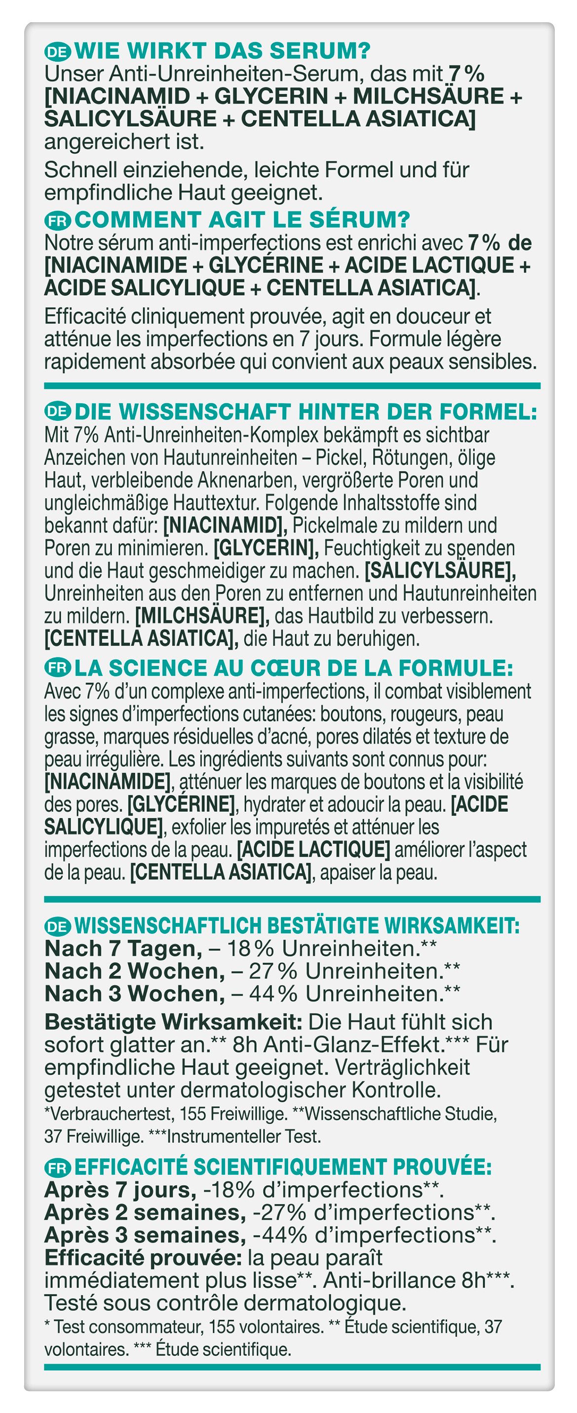 GARNIER Gesichtsreinigungsgel Garnier Hautklar Salicylic 7-Day Clinical Anti-Unreinheiten Serum