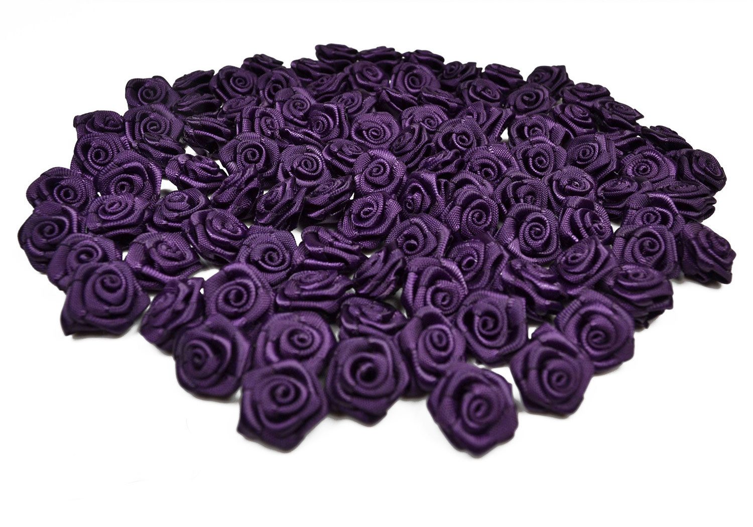 Creativery Streudeko, Satinrosen 15mm zum Basteln & Aufnähen 100 Stück
