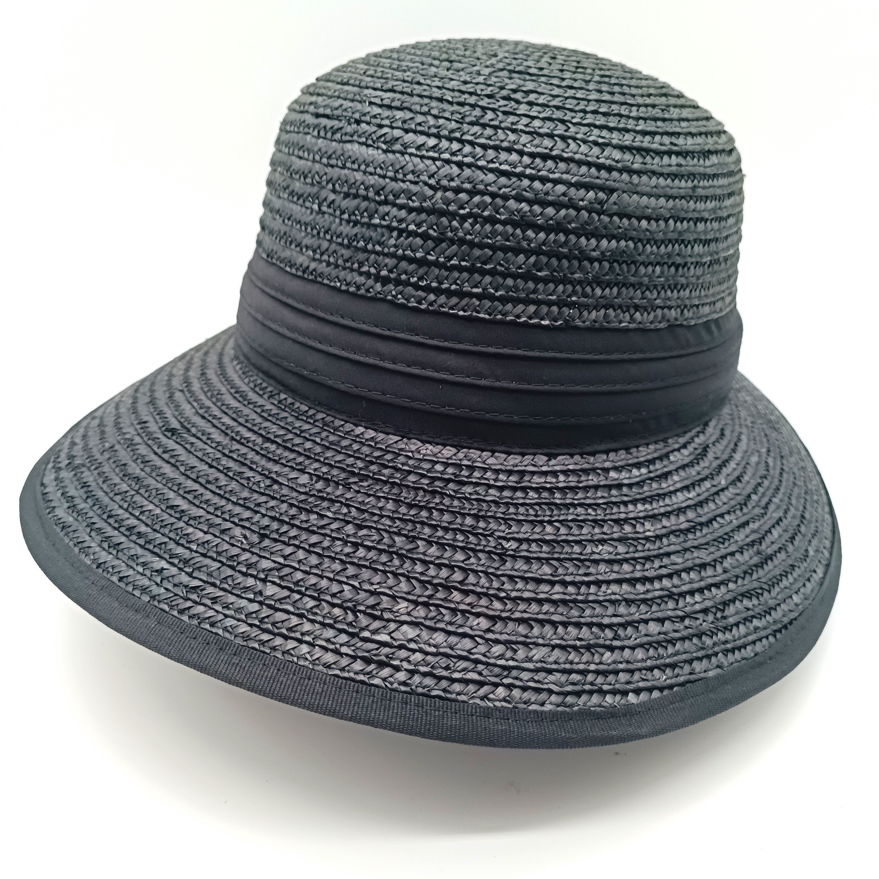 Seeberger Strohhut Strohborten-Schute 0010 schwarz