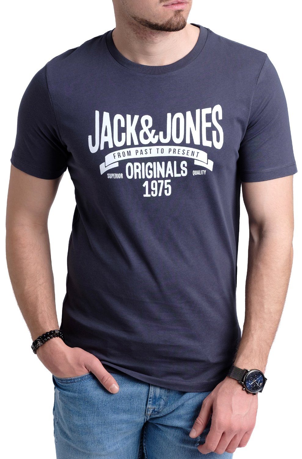 Jack 5er-Pack) 5er (Spar Mix aus Print-Shirt T-Shirts Set, Aufdruck mit OPT Baumwolle & Jones 2