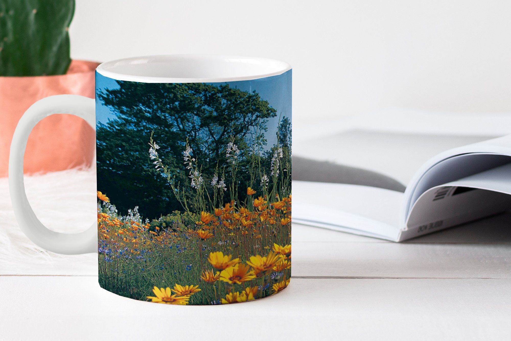 - Natur Kaffeetassen, Becher, Farbe, Keramik, Tasse Geschenk MuchoWow Teetasse, Teetasse, - Blumen