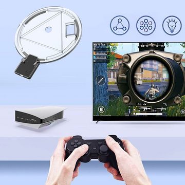 Tadow Ladestation für PS5-Konsole, Konsolenständer RGB-Ladeschale PlayStation 5-Controller