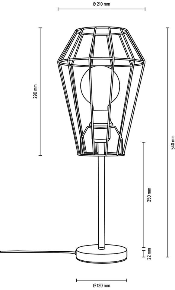 Europe exkl., LIGHTING aus Leuchtmittel, Dekorative Made LM Metall, Leuchtmittel ohne wechselbar, BRITOP in E27 Tischleuchte Leuchte Endorfina, / passende