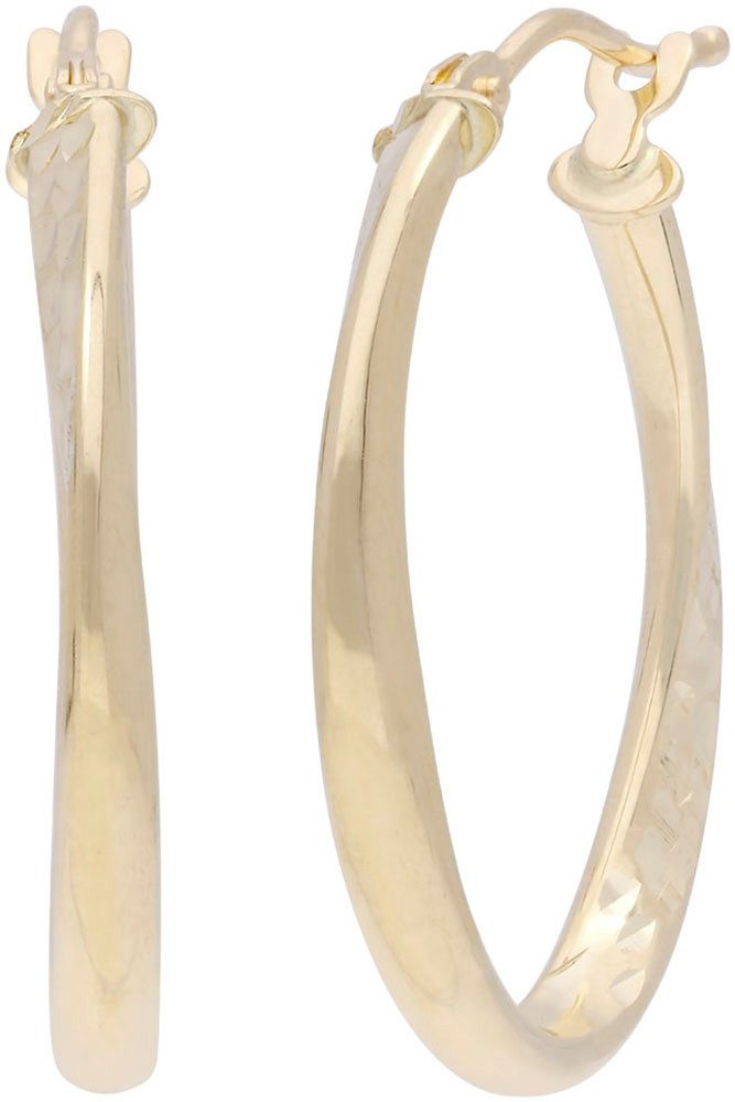 Paar Creolen Schmuck Geschenk Gold 585 Ohrschmuck Ohrringe gedreht