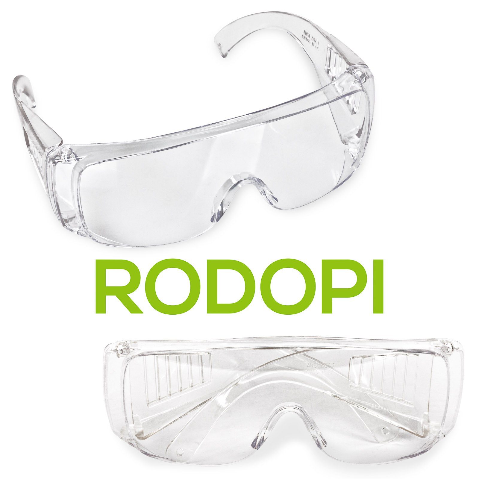 FSH Arbeitsschutzbrille RODOPI Arbeitsbrille Schutzbrille Überbrille für Brillenträger, (1St), kratzfest, schlagfest, Spritzschutz