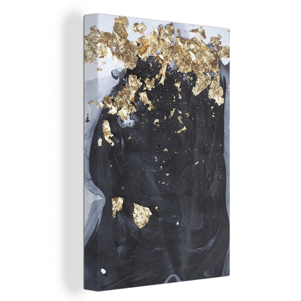 OneMillionCanvasses® Leinwandbild Marmor - Gold - Luxus, (1 St), Wandbild  für alle Wohnbereiche, Gemälde, XXL, großes, 80x120 cm