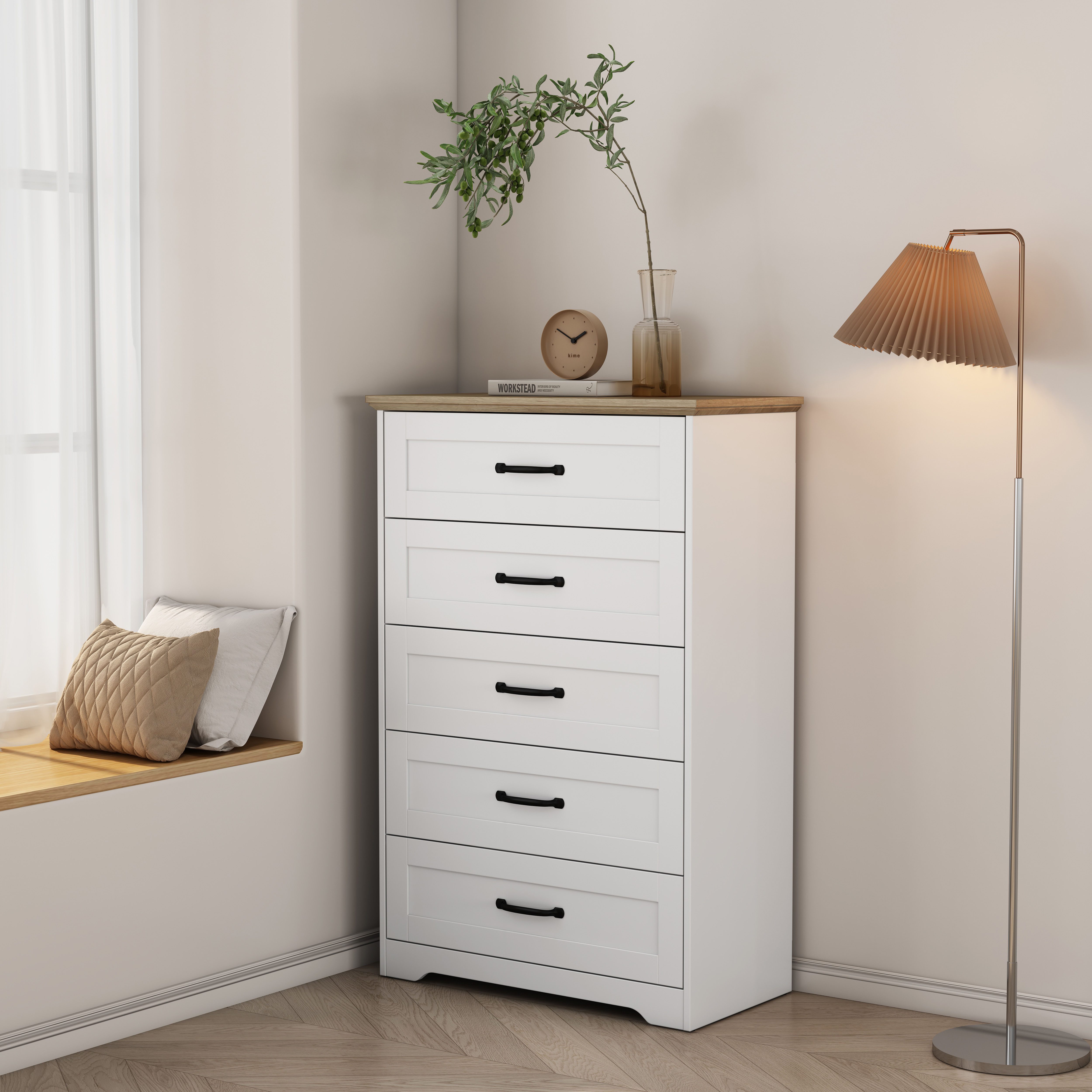 OTTO home Schubkastenkommode Emmilia Sideboard im Landhaus Design (Kommode mit viel Stauraum im Schlafzimmer), Schubladenschrank Sideboard Wäscheschrank Skandi Design