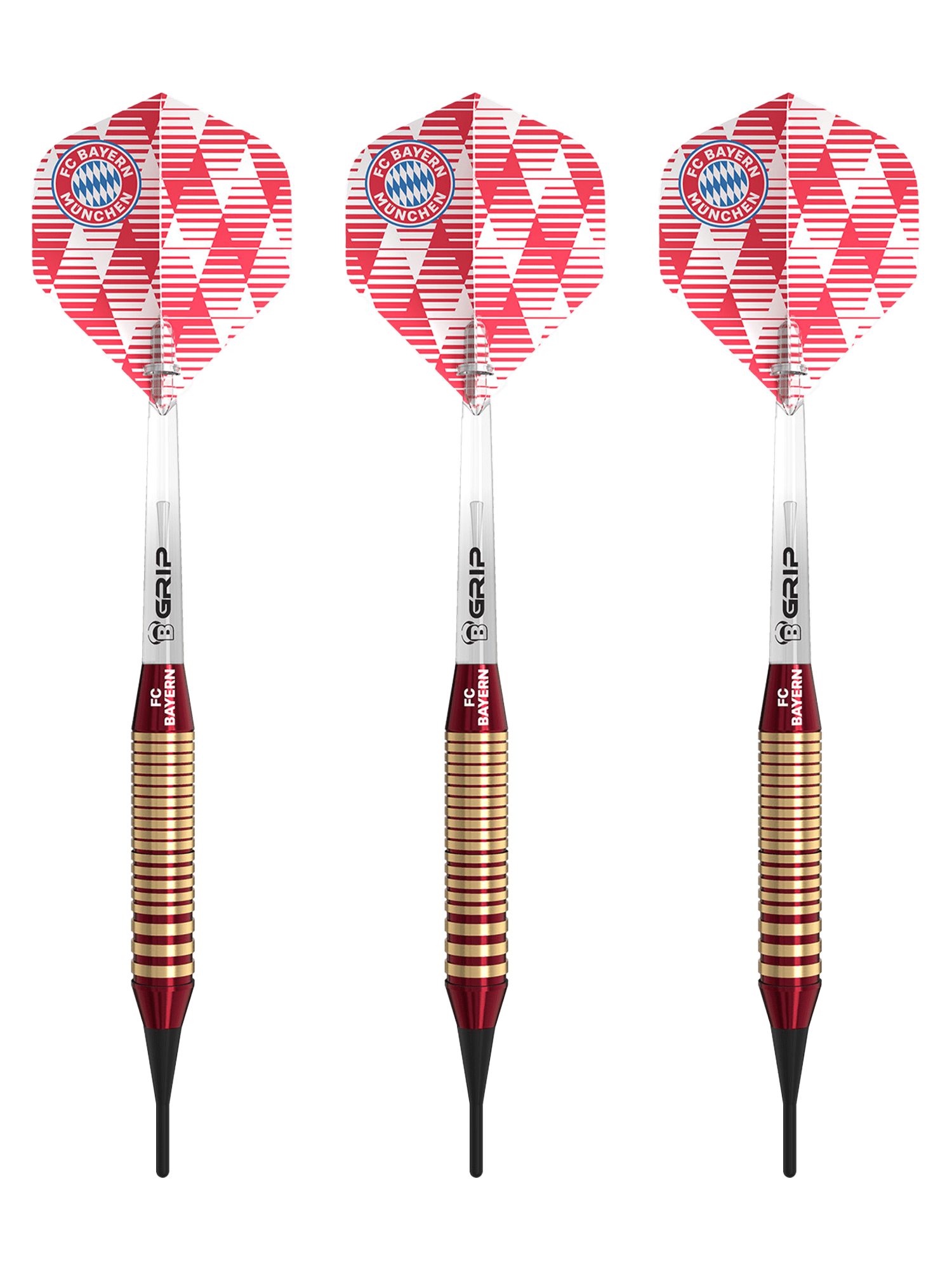 BULL'S Dart-Flights FC Bayern München I Softdarts Braas 18 g I Rot/Weiß