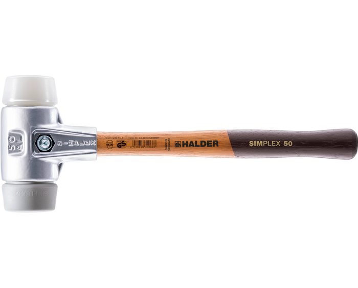 Halder KG Hammer SIMPLEX-Schonhämmer mit Aluminiumgehäuse und hochwertigem Holzstiel Ø=50 mm 3137.050