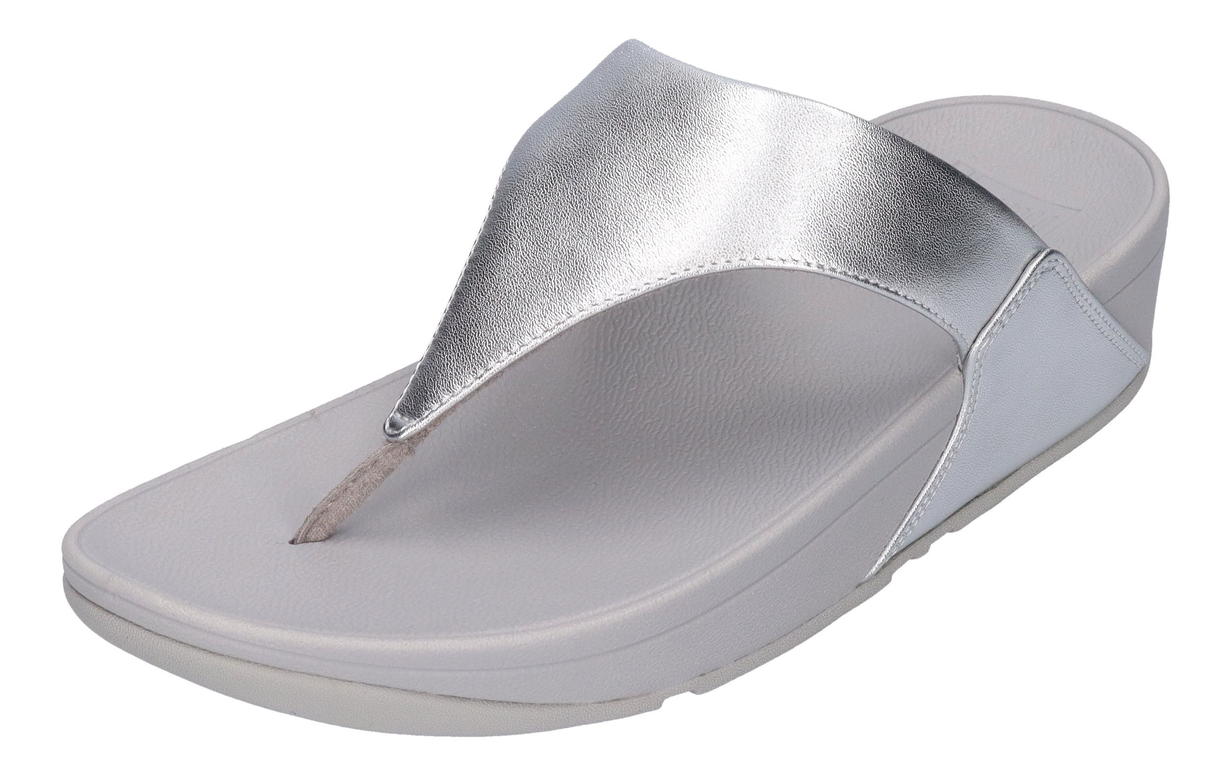 Fitflop Lulu Leather Zehentrenner Silver
