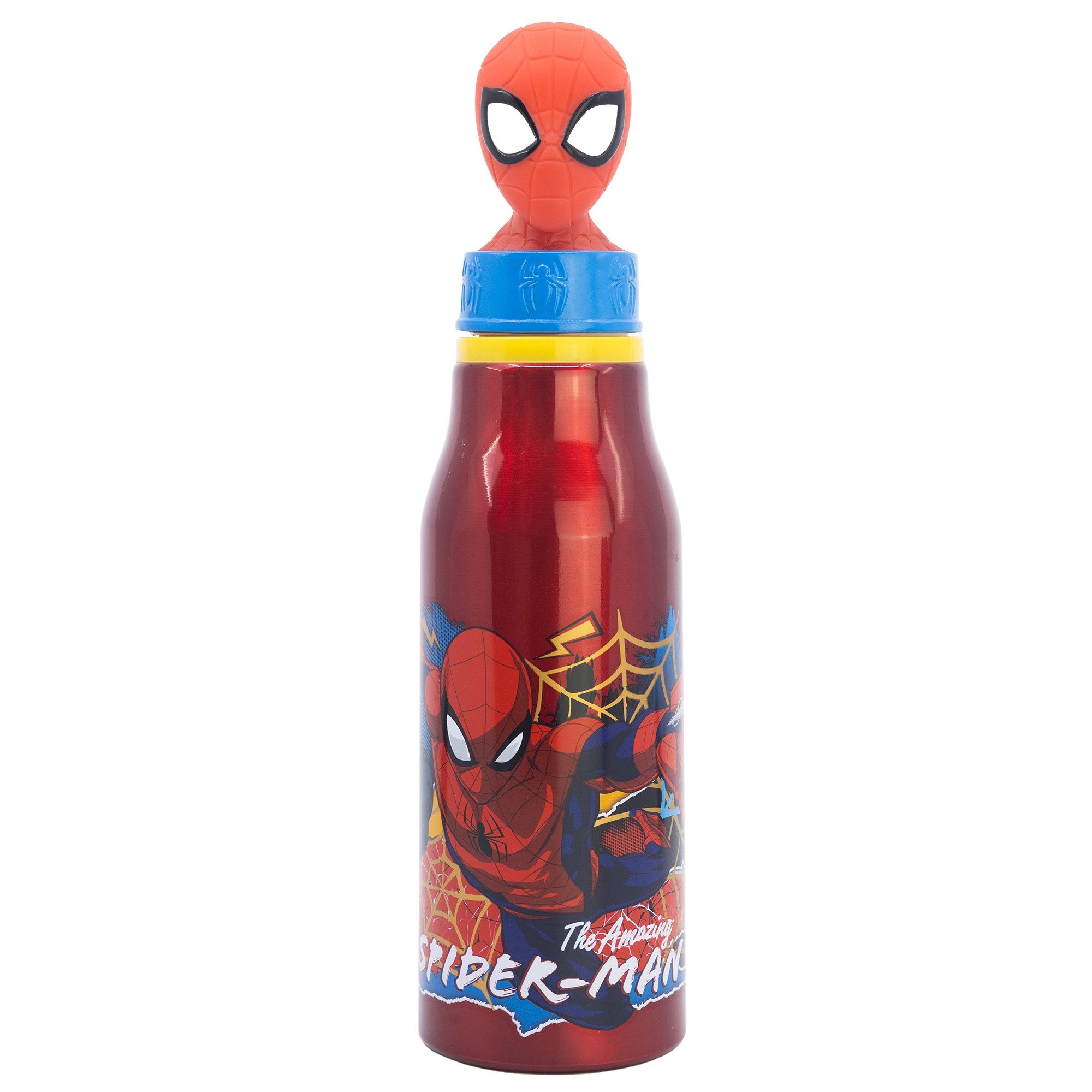 MARVEL Trinkflasche Marvel Spiderman 3D Kopf Aluminium Wasserflasche Flasche 690 ml