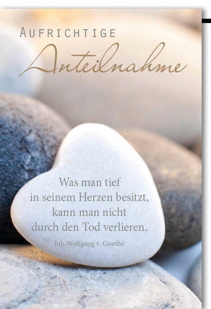 Verlag Dominique Поздравительные открытки Trauer – Beileid – Kondolenzkarte mit Umschlag - Herz aus Stein "Aufri