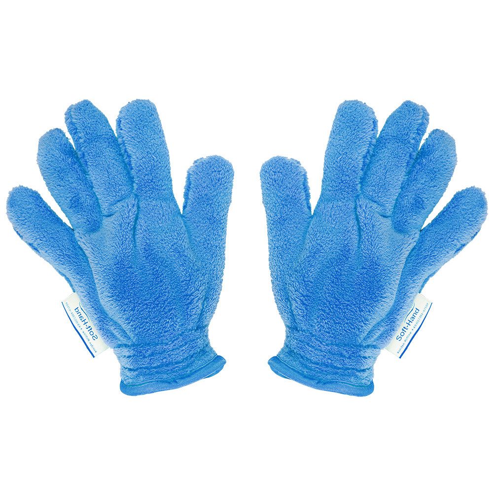 Das Blaue Wunder® SOFT Hand Staubhandschuh Mikrofasertuch (2er Set, Super Soft und Super Flauschig mit extra langen Fasern)
