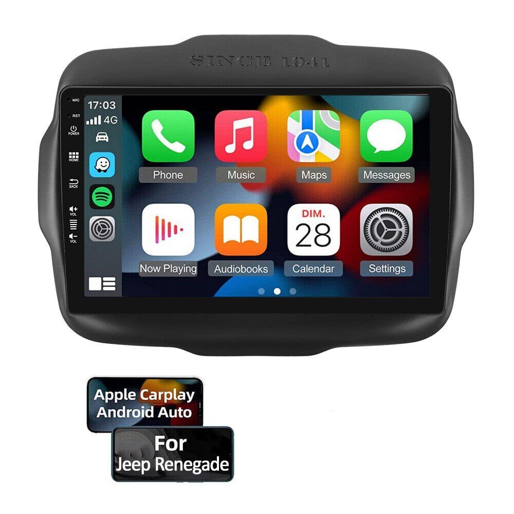 GABITECH 9 Zoll Carplay Android 13 Autoradio für Jeep Renegade 2016-2018 BT FM Autoradio