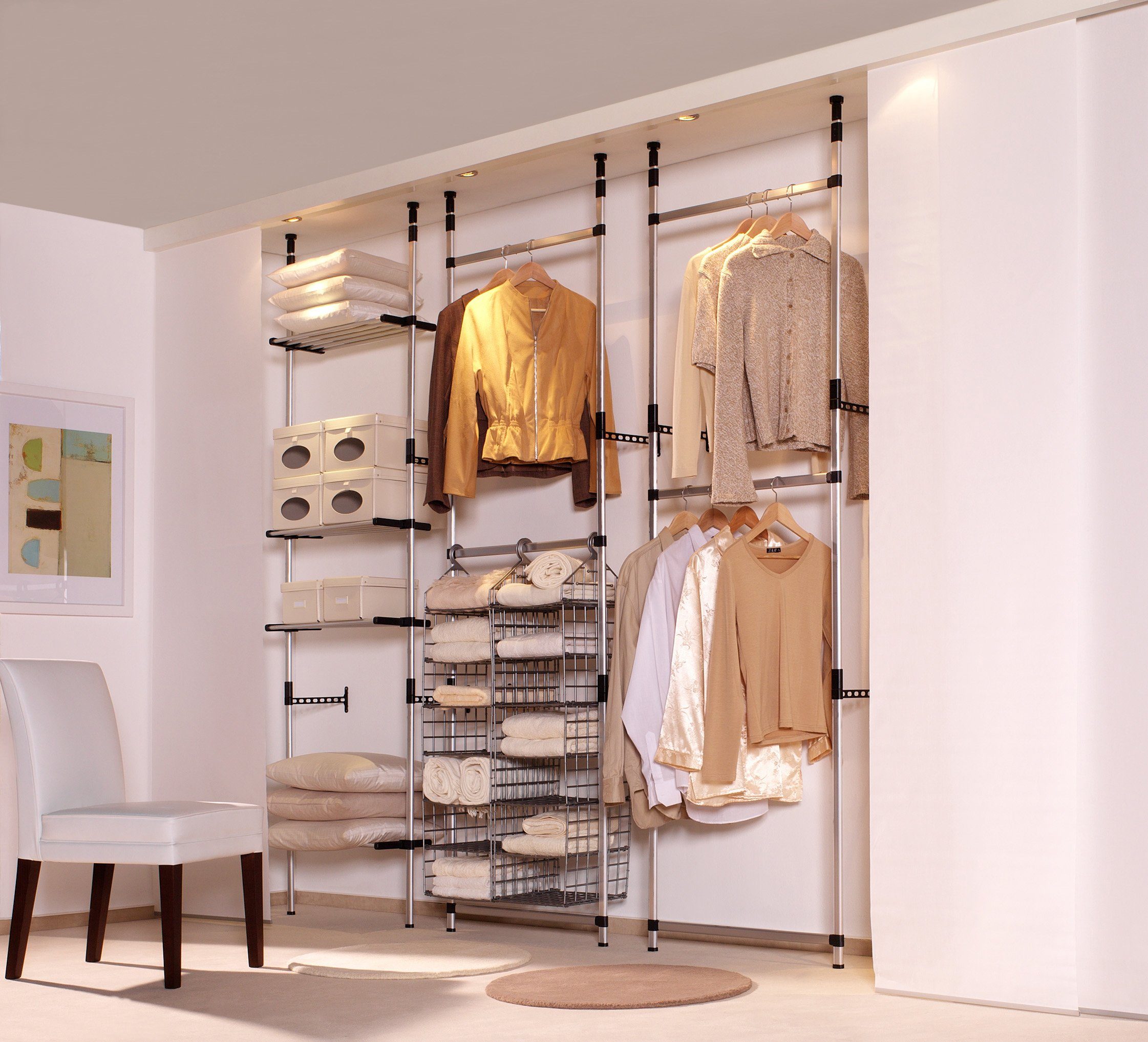 Ruco Teleskopregal, Aluminium/Kunststoff, ideal für begehbare Kleiderschränke