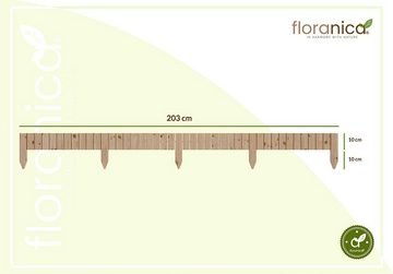 Floranica Beetbegrenzung, Rollborder II Flexibler Holzzaun 203cm (kürzbar) Höhe:10cm Unbehandelt