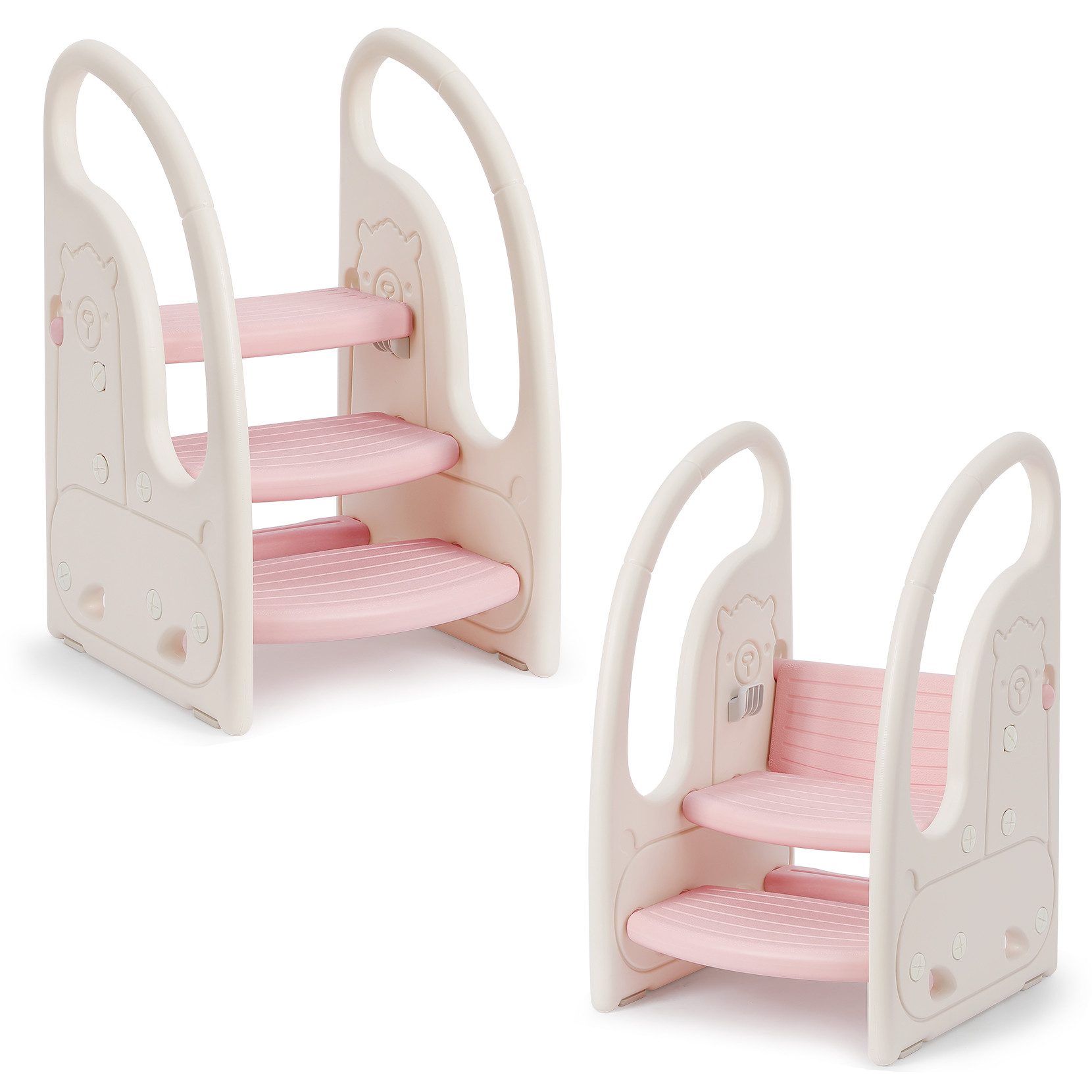 OUNUO Kinderhocker Kind-Tritthocker Kunststoff 3 Stufen mit breiten Stufen günstig online kaufen