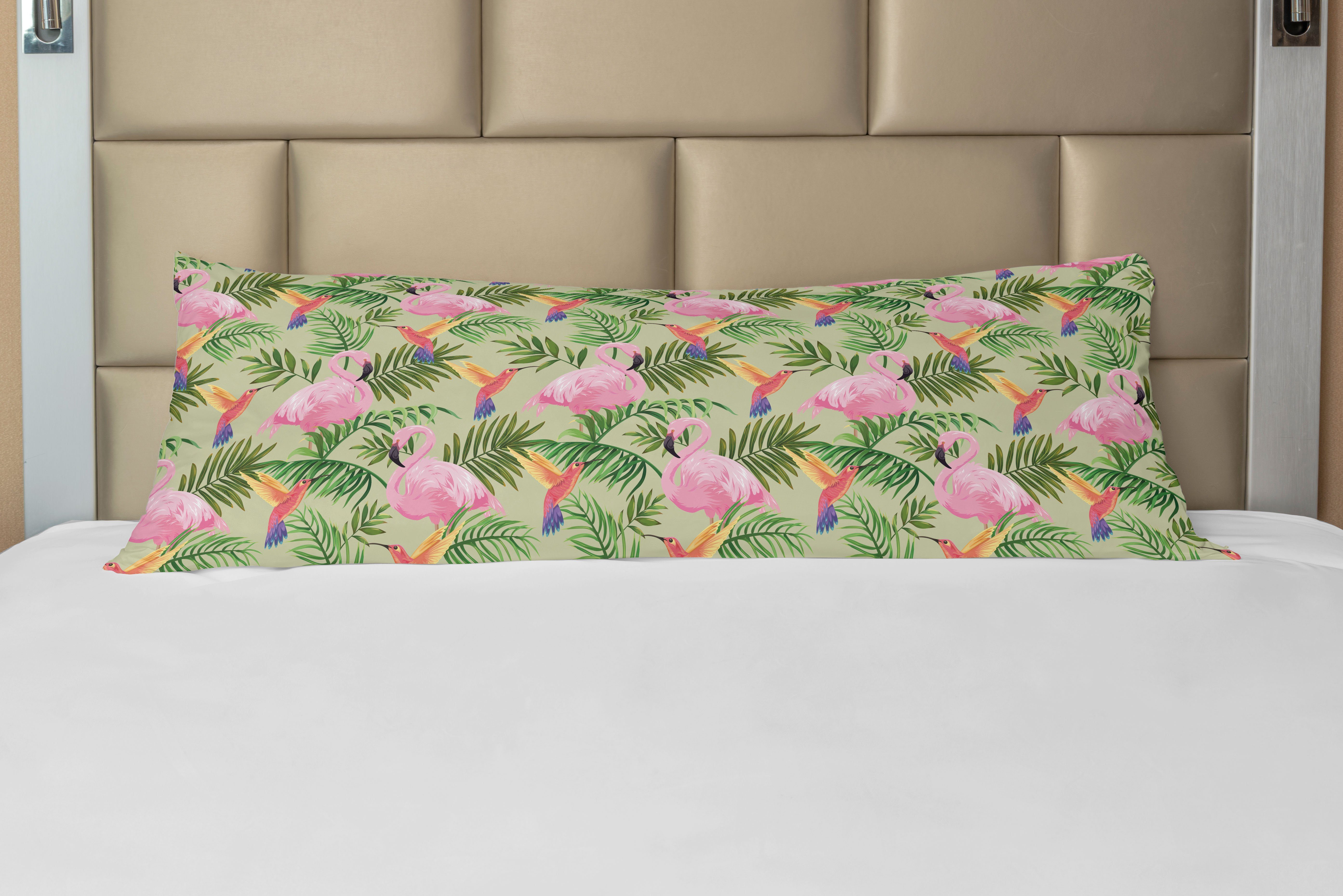 Seitenschläferkissenbezug Deko-Akzent Botanische Langer Flamingo-Art Kissenbezug, Abakuhaus, Kolibri