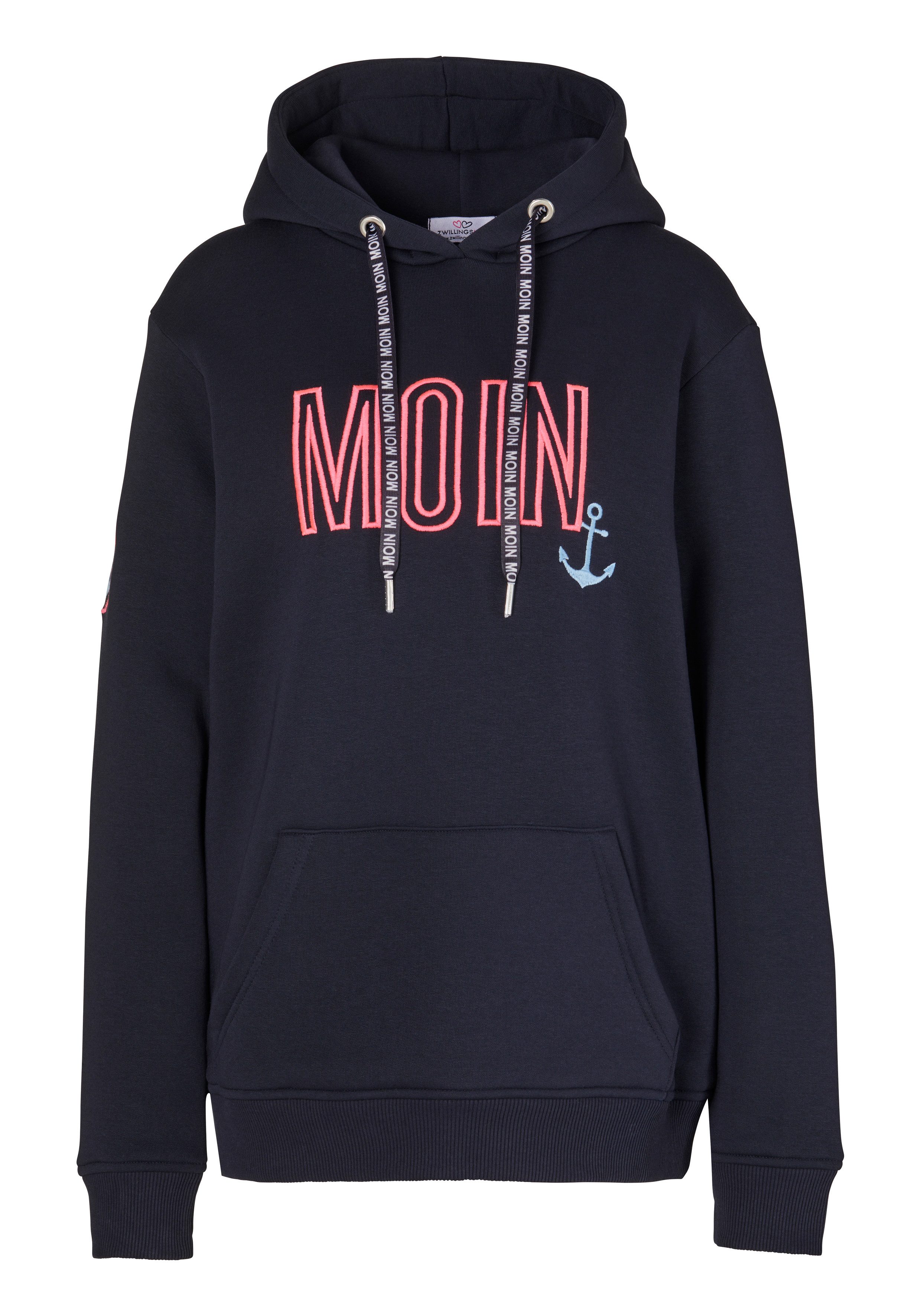 Zwillingsherz Hoodie Limited Edition Langarm, Kapuze, Anker Motiv, exklusiv günstig online kaufen