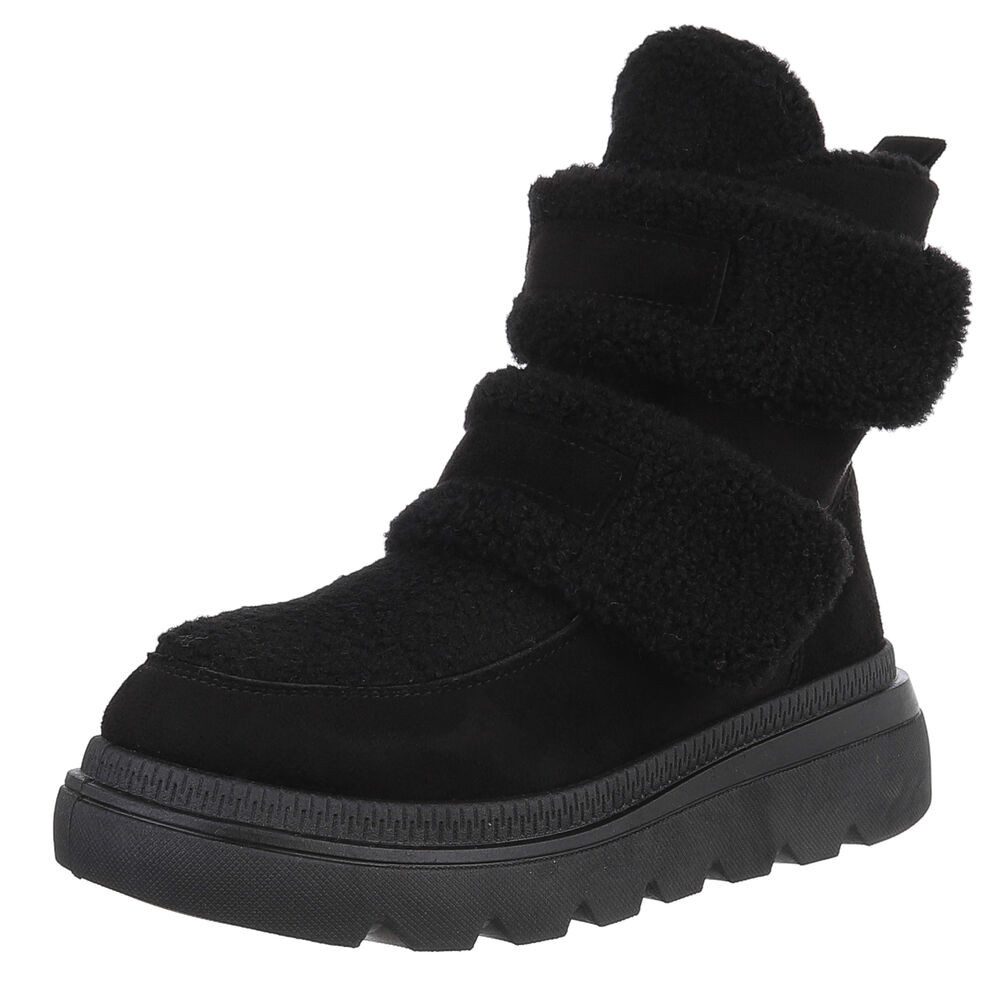 Ital-Design Sportliche Stiefelette mit Klettverschluss für Freizeit Plateau günstig online kaufen