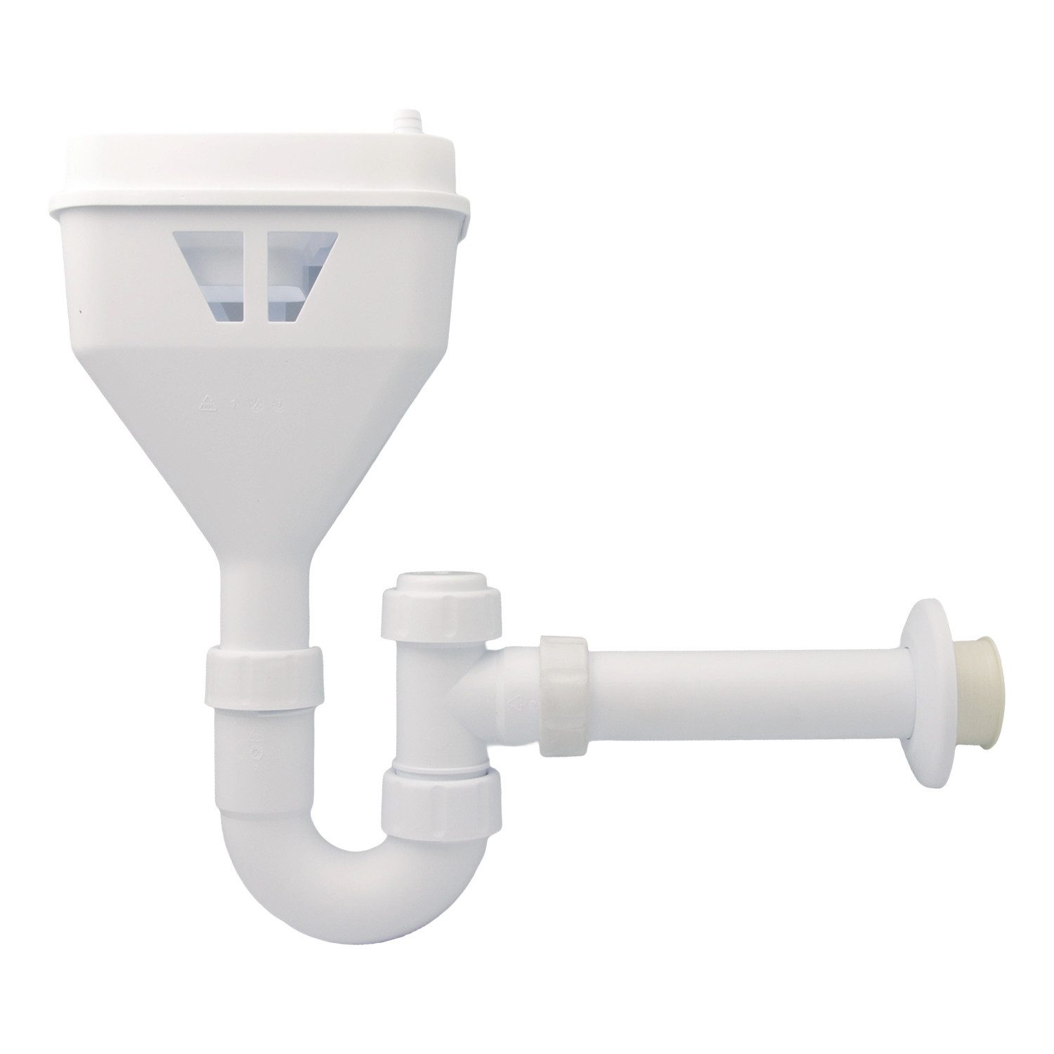 Haas Otto Siphon Sicherheits-Ablauftrichter mit Kugelsiphon & Reinigungsöffnung DN40/50