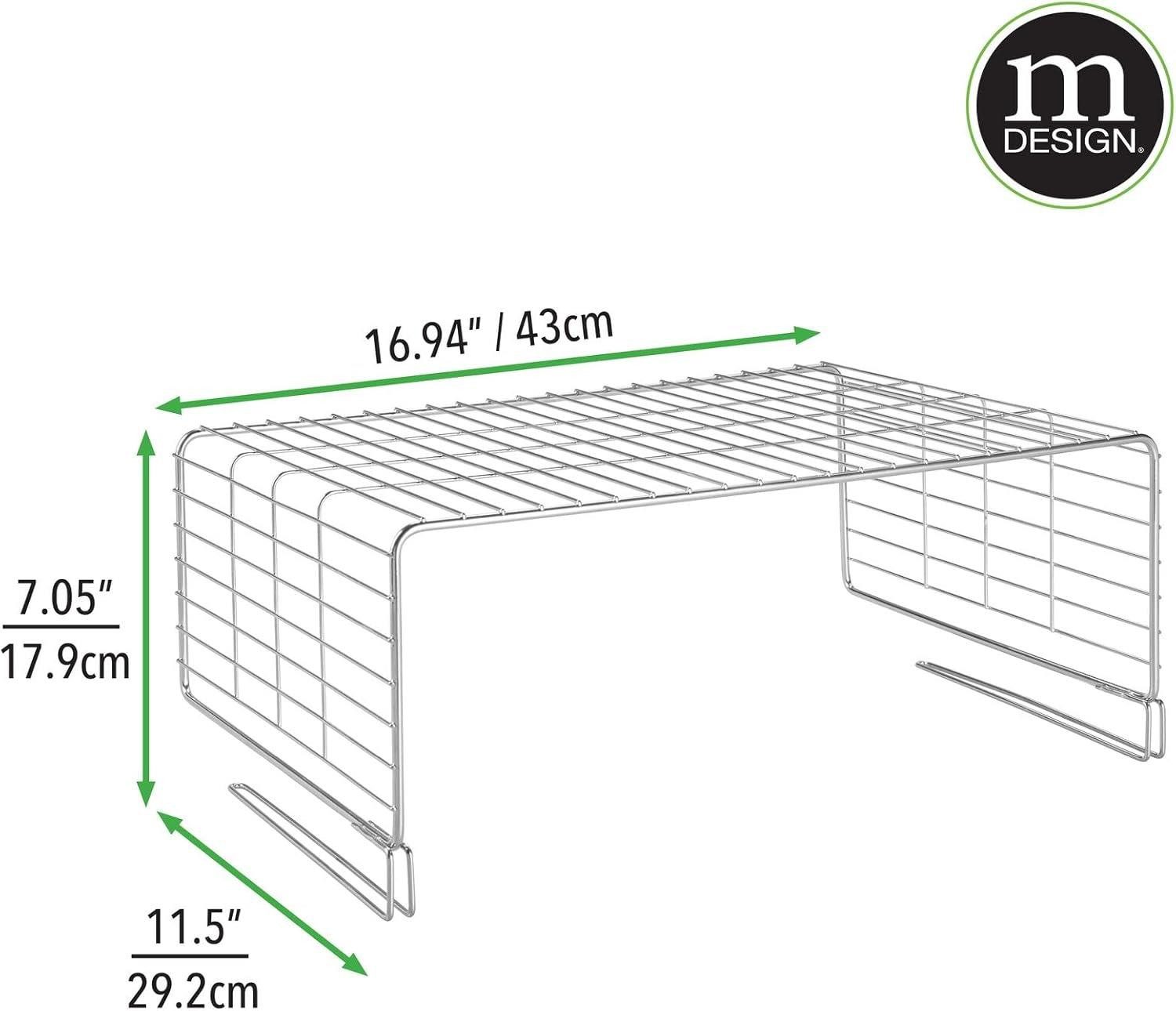 mDesign Aufbewahrungssystem mDesign Drahtkorb Schrankaufbewahrung Regalsystem 2er Set Metall Sil – Bild 2 von 5