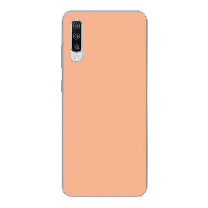 MuchoWow Handyhülle Aprikose - Rosa - Pastell - Einfarbig - Orange Phone Case Handyhülle Samsung Galaxy A70 Silikon Schutzhülle