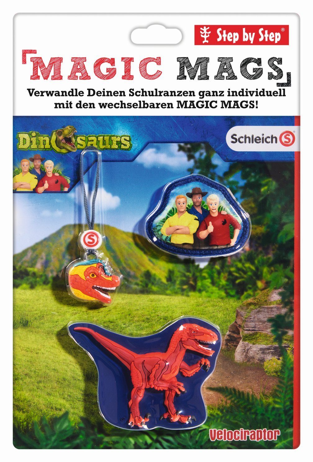 Step by Step Schulranzen Step by Step MAGIC MAGS Schleich, Dinosaurs, Velociraptor