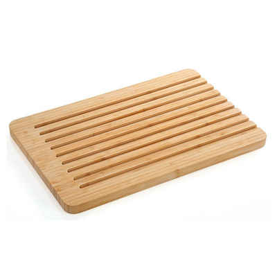 ZASSENHAUS Brotschneidebrett Brotschneidebrett mit Krümelrille Bamboo, Bamboo, (Stück, 1-St., 1 Brotschneidebrett mit Krümelrille), Küchenbrett Holz mit Rillen