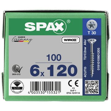 SPAX Schraube SPAX 191010601205 Senkschrauben 6 mm 120 mm T-Profil Stahl galvani