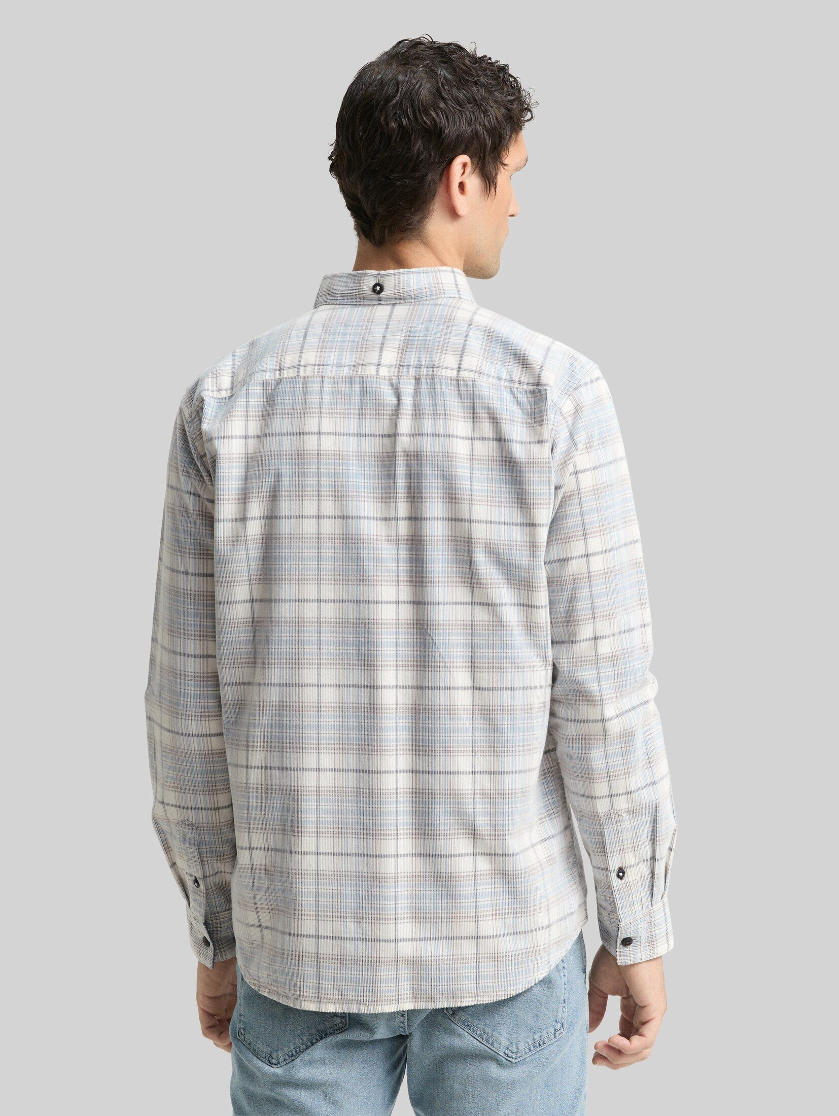 TOM TAILOR Langarmhemd Blusen & Shirts Regular Fit Cordhemd mit Karomuster