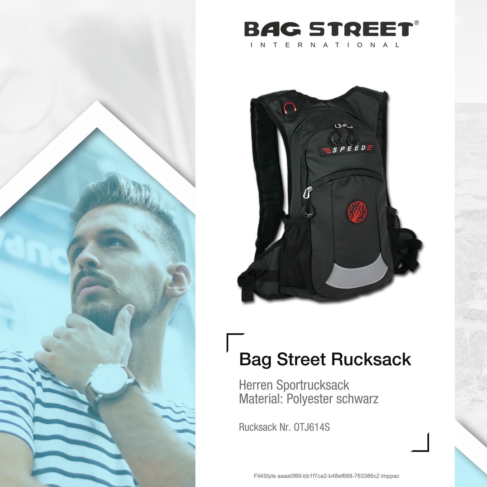 BAG STREET Sportrucksack Bag Street wasserdichter schwarzer, Herren Polyest günstig online kaufen