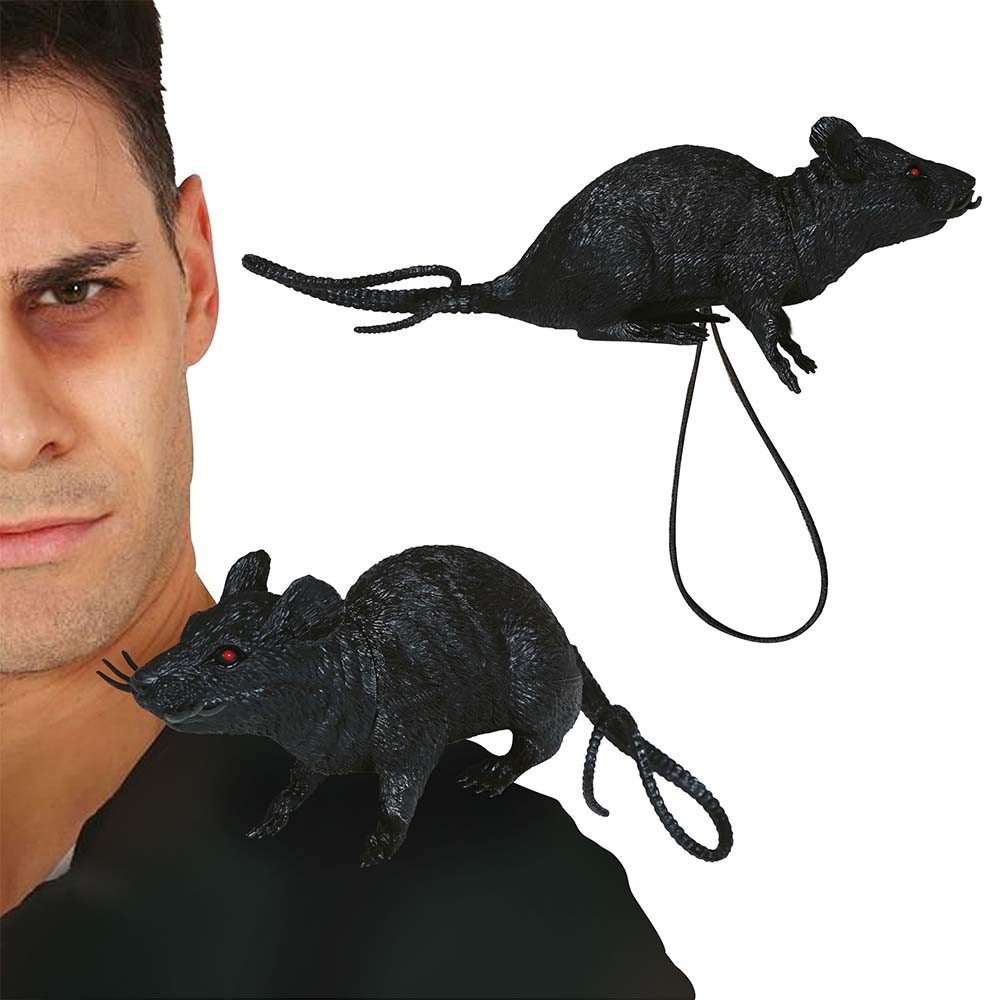 Kostüm Ratte schwarz mit Schultergummi 16cm