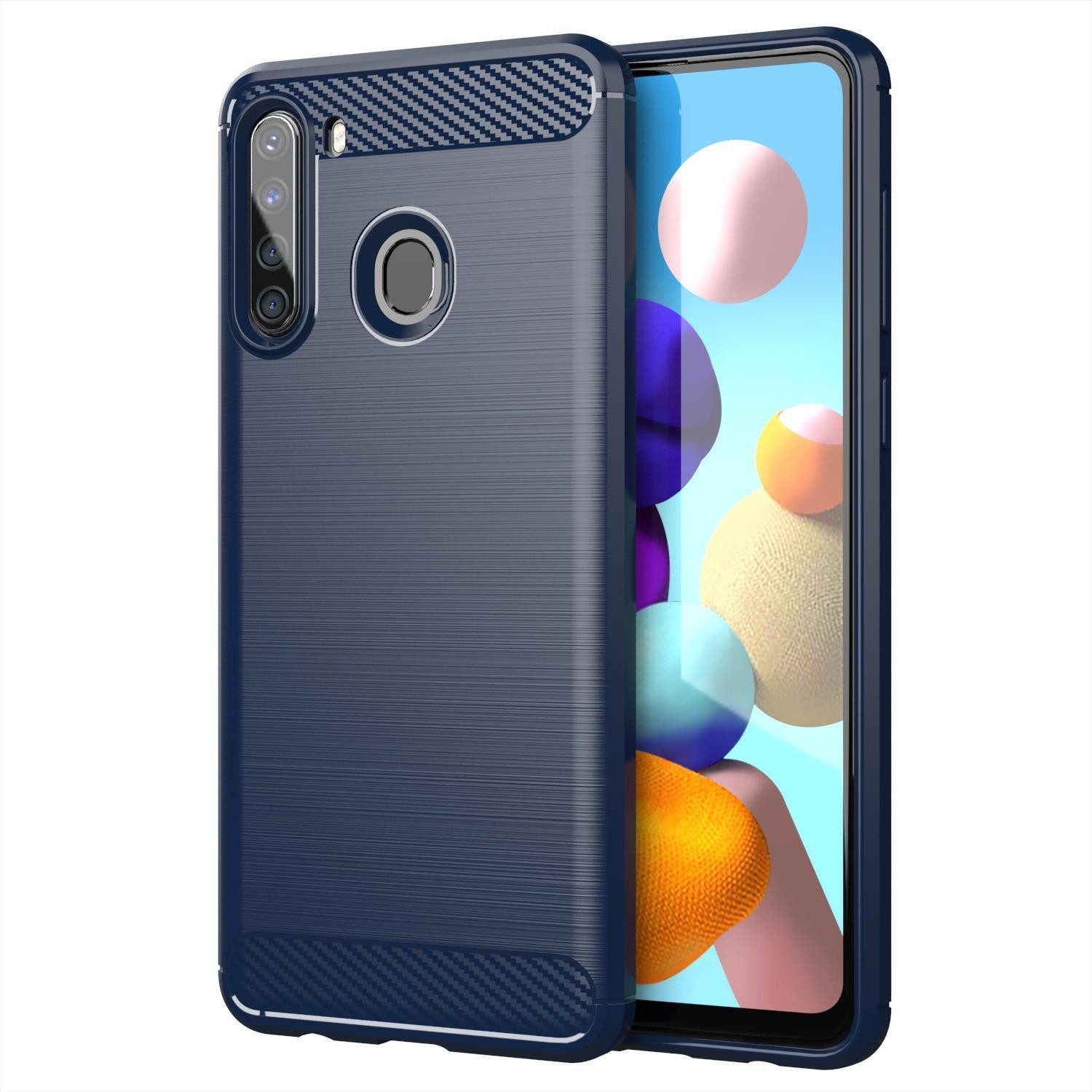 Cadorabo Handyhülle für Samsung Galaxy A21 Hülle Samsung Galaxy A21, Flexible Ultra Slim TPU Silikon Handy Schutzhülle Back Cover Bumper
