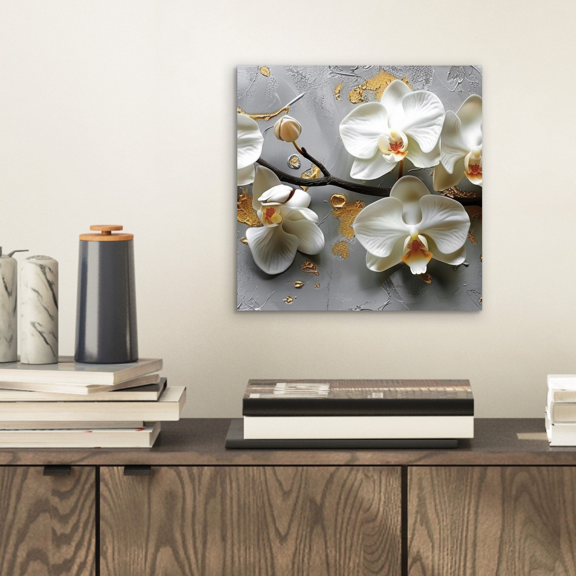 MuchoWow Metallbild Blumen - Orchidee - günstig online kaufen