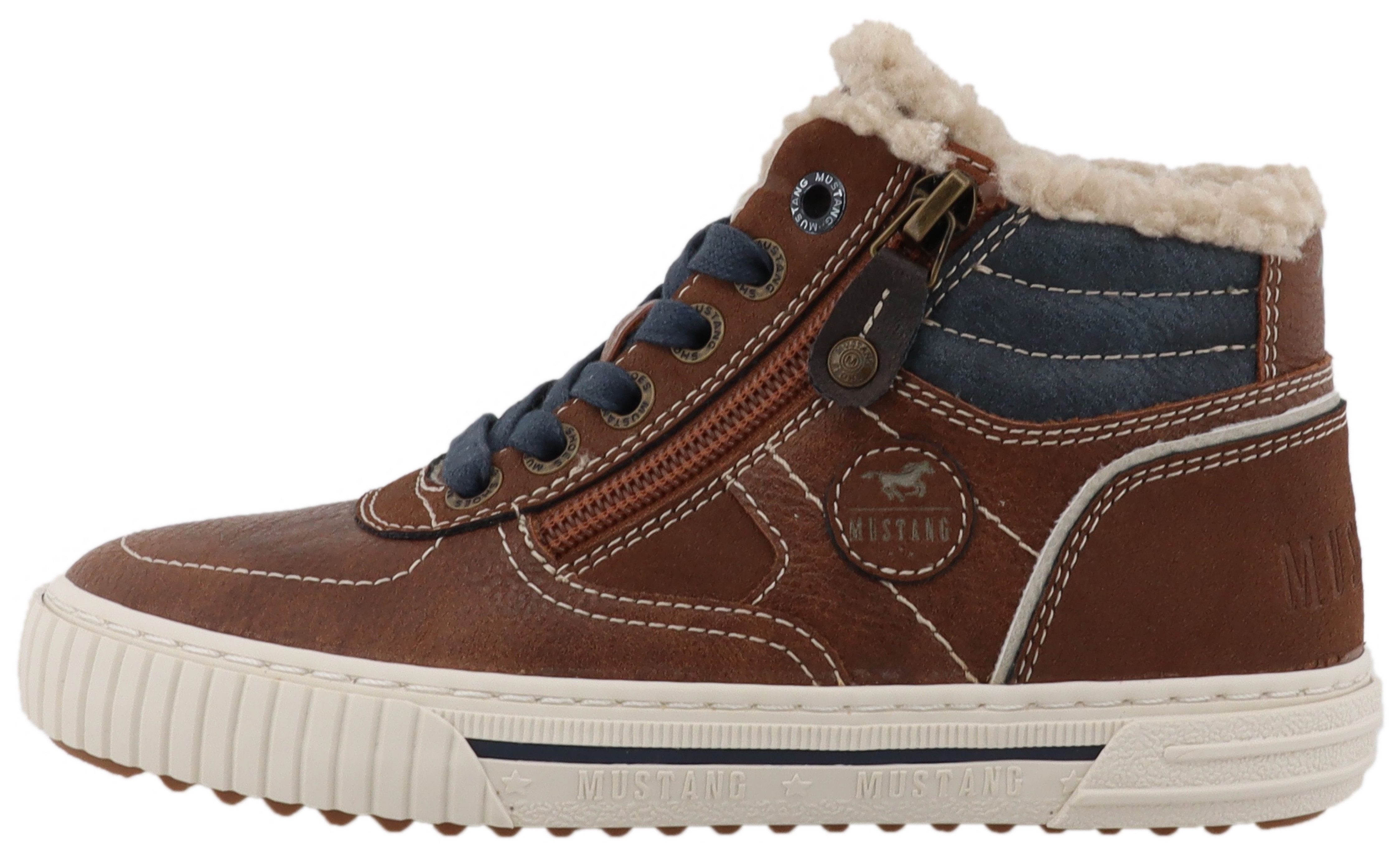 Mustang Shoes Ezio Sneaker High Top Sneaker, Schnürboots mit Reißverschluss
