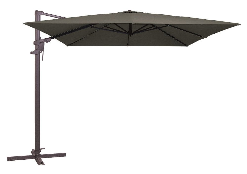 Madison Ampelschirm Monaco flex 3x3 m 300x300 cm Sonnenschirm, LxB: 300x300 cm, Spar-Set, Ampelschirm + Kreuzfußständer, axial verstellbar / 360 Grad Drehbar / am Mast verstellbar