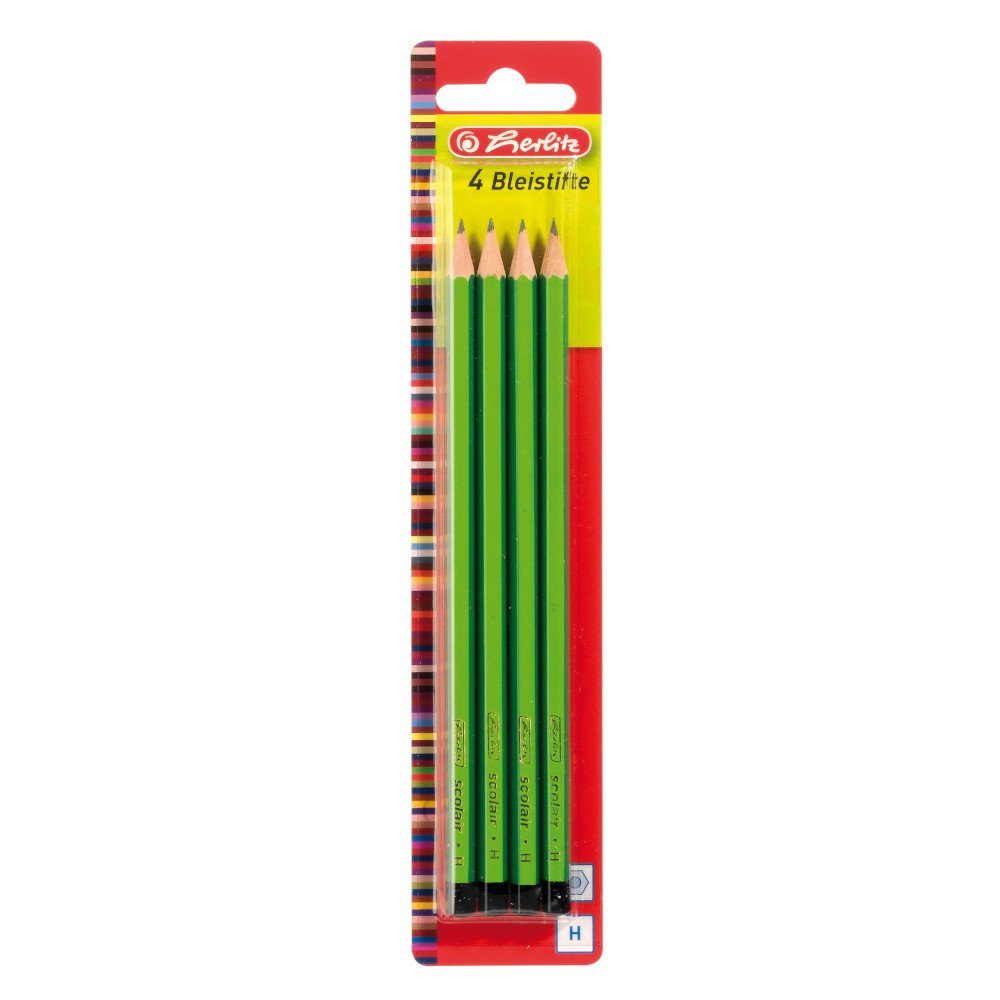 Herlitz Bleistift 4 Herlitz Bleistifte "Scolair" / Härtegrad: H