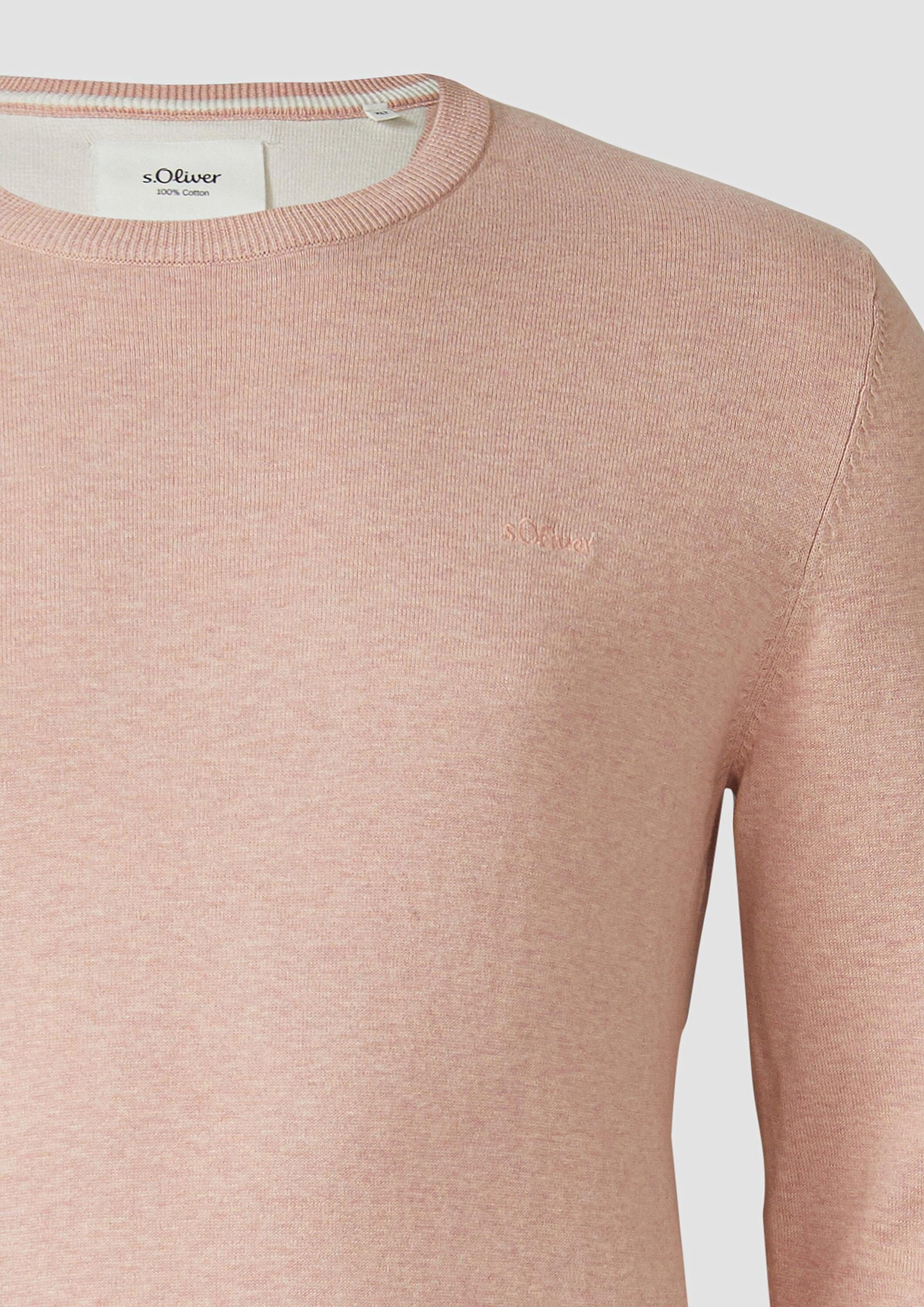 s.Oliver Longpullover Strickpullover Strickpullover mit Logo-Stickerei
