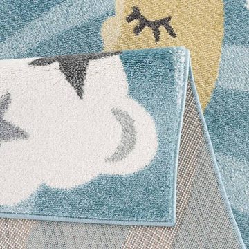 Kinderteppich Anime9380, Carpet City, rechteckig, Höhe: 11 mm, Teppich Mond, Wolken, Sterne, Weicher Flor