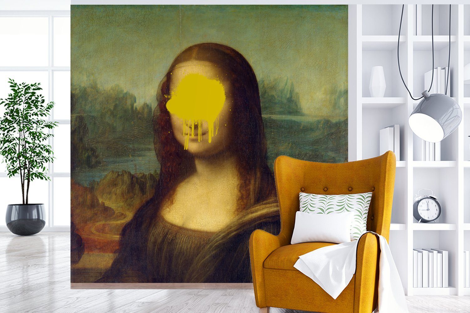 St), MuchoWow Schlafzimmer, - Mona Lisa oder Leonardo (5 Wohnzimmer Matt, Wandtapete Kunst, bedruckt, da Vinyl für Tapete Fototapete Vinci -